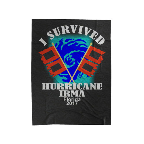 I Survived Hurricane Irma Velveteen Blanket