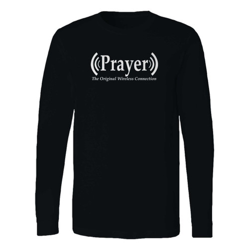 This classic fit prayer original wireless connection long sleeve shirt is casually elegant and very comfortable. With fine quality print to make one stand out, it's a perfect fit for every occasion.