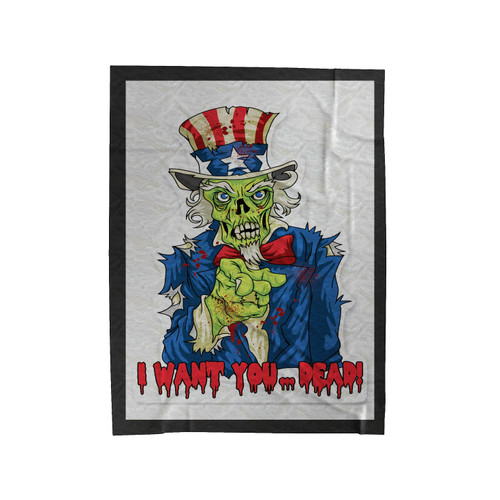I Want You Dead Zombie Uncle Sam Velveteen Blanket