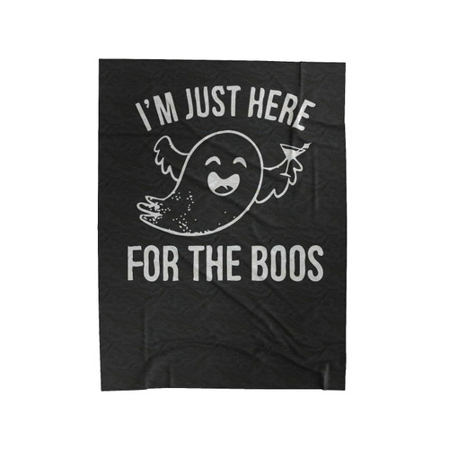 I'm Just Here For The Boos Nightmare Halloween Ghost Wine Velveteen Blanket