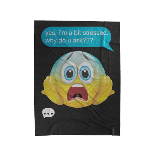 I'm Stressed Emoji, Emoticon Velveteen Blanket