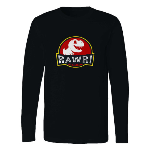 This classic fit rawr jurassic park logo long sleeve shirt is casually elegant and very comfortable. With fine quality print to make one stand out, it's a perfect fit for every occasion.