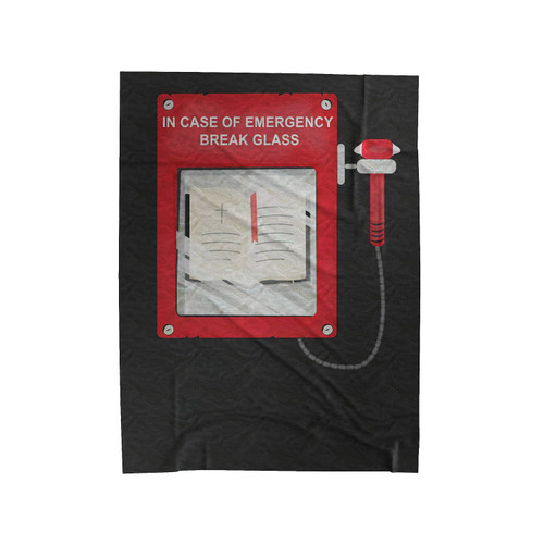 In Case Of Emergency Break Glass Funny Bible Velveteen Blanket
