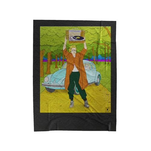 In Paul's Eyes Simon And Garfunkel Drawing Velveteen Blanket