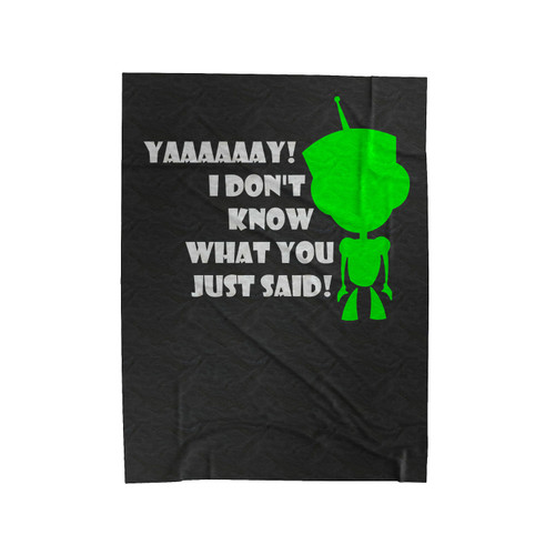 Invader Zim Gir Robot Phrase 1 Velveteen Blanket