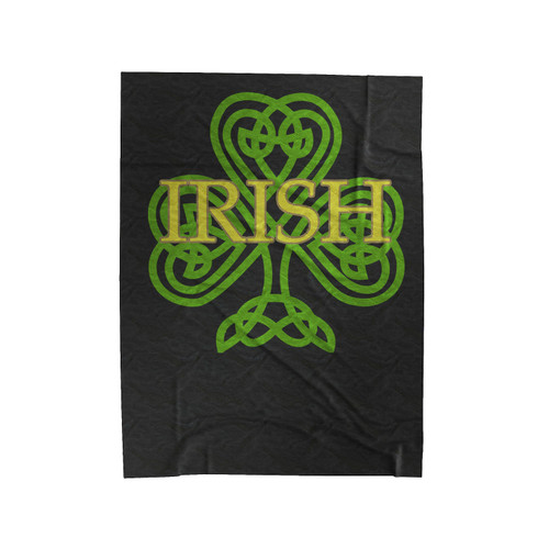 Irish Celtic Clover Art Velveteen Blanket