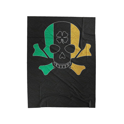 Irish Skull St Patricks Day Skull And Bones Leprechaun Costume Velveteen Blanket
