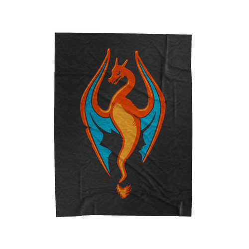 Iron Charizard Pokemon Logo Velveteen Blanket