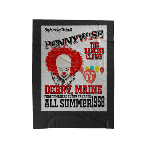 It Stephen Kings Pennywise Poster Velveteen Blanket