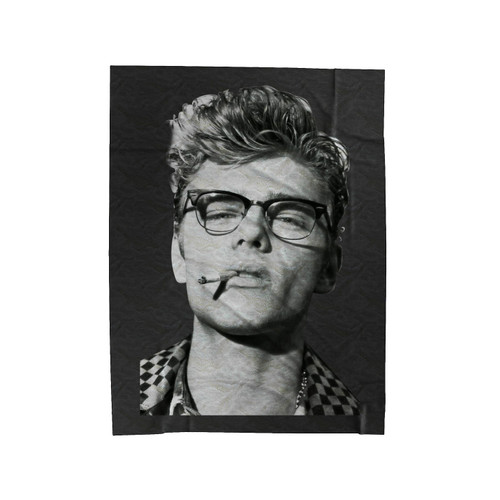 James Dean Glasses & Smoking Velveteen Blanket