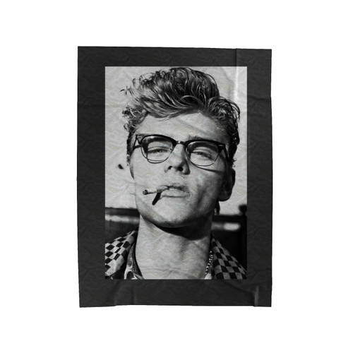 James Dean Glasses & Smoking James Byron Dean 1 Velveteen Blanket