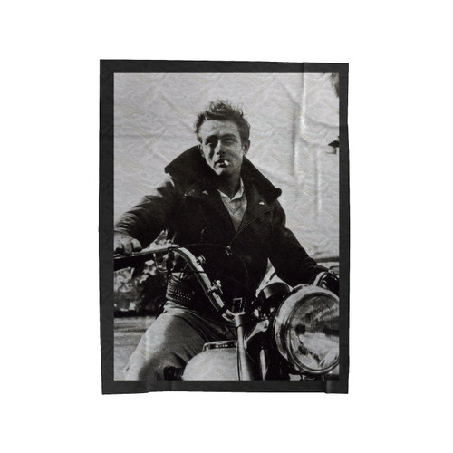 James Dean Motorcycle Famous Actor Velveteen Blanket