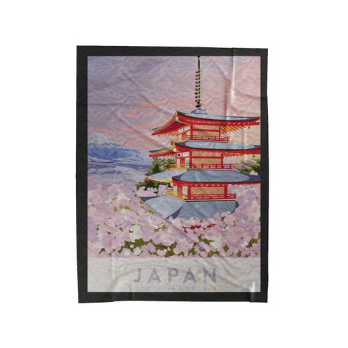 Japanese Cherry Blossom Velveteen Blanket