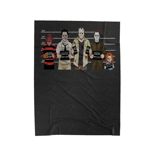 Jason Freddy Chucky Scream Jigsaw Mugshot 1 Velveteen Blanket