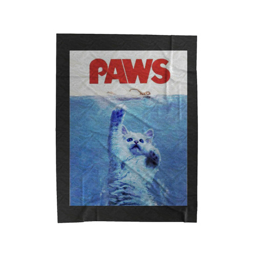 Jaws Paws Funny Cat Velveteen Blanket
