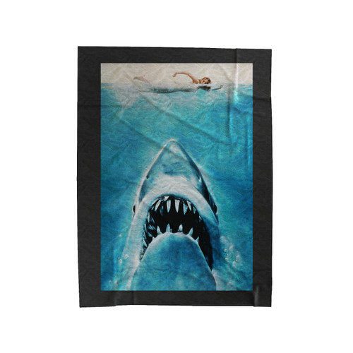 Jaws Shark Killed Movie Velveteen Blanket