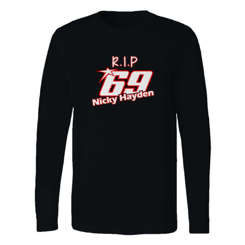 This classic fit r i p nicky hayden long sleeve shirt is casually elegant and very comfortable. With fine quality print to make one stand out, it's a perfect fit for every occasion.
