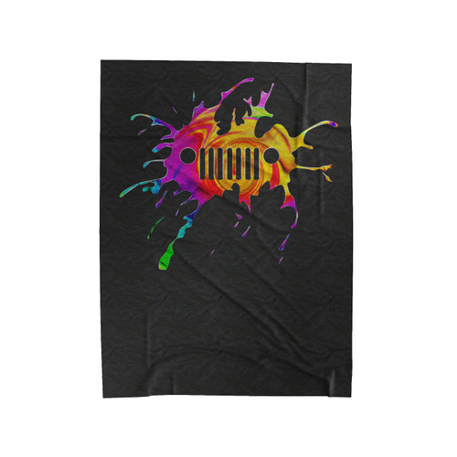 Jeep Lovers Tie Dye Splash Graphic Velveteen Blanket