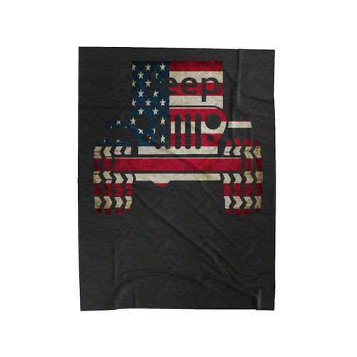 Jeep Us Flag Logo King Off Road Dirt Track Racing Velveteen Blanket
