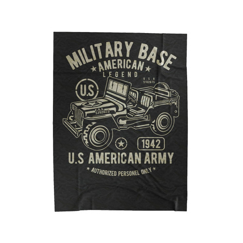 Jeep Willies Army Us American Velveteen Blanket