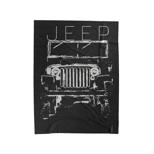Jeep Willys Grill Sketch Velveteen Blanket