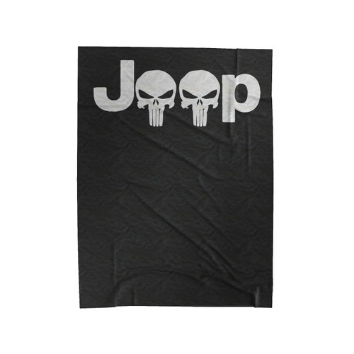 Jeep With Skull Logo Velveteen Blanket
