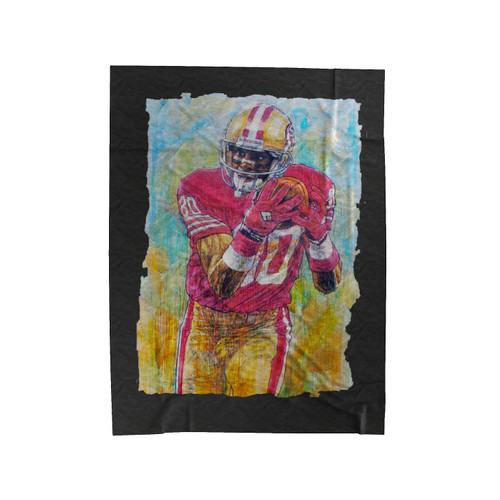 Jerry Rice Paint Art Velveteen Blanket