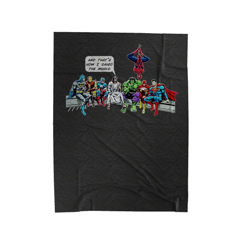 Jesus And Superheroes And Thats How I Saved The World Velveteen Blanket