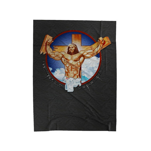 Jesus Strong Fuck Your Sins Velveteen Blanket