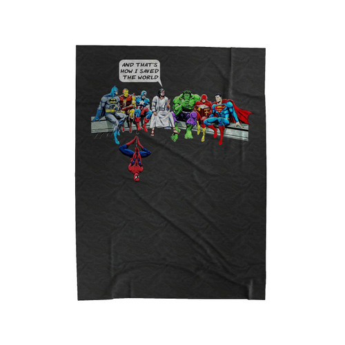 Jesus With Superhero How Saved The World Velveteen Blanket