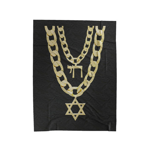 Jew Chai Bling Chain Hanukkah Velveteen Blanket