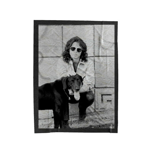 Jim Morrison And Dog Velveteen Blanket