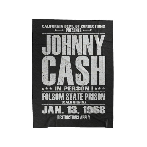 Johnny Cash Live In Person At Folsom State Prison Poster Velveteen Blanket
