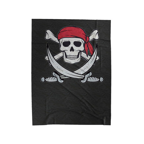 Jolly Roger Pirate Flag Velveteen Blanket