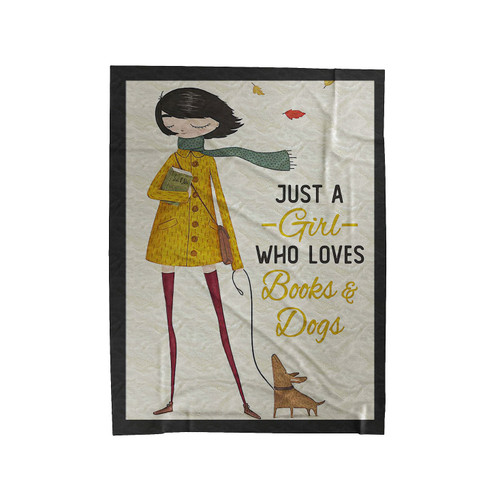 Just A Girl Who Loves Books Autumn Girl Loves Books And Dogs Velveteen Blanket