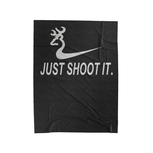 Just Shoot It Funny Hunting Nike Deer Velveteen Blanket