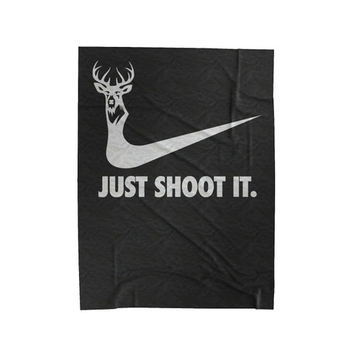 Just Shoot It Hunting Buck Doe Deer Funny Velveteen Blanket