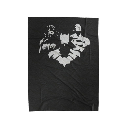 Justice League Batman Superman Wonder Woman Silhouette Velveteen Blanket
