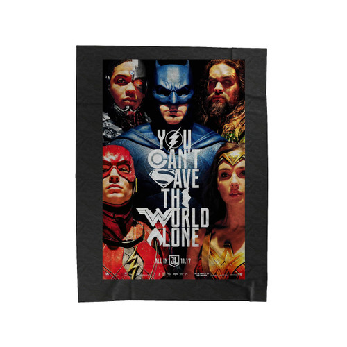 Justice League You Can't Save The World Alone 1 Velveteen Blanket
