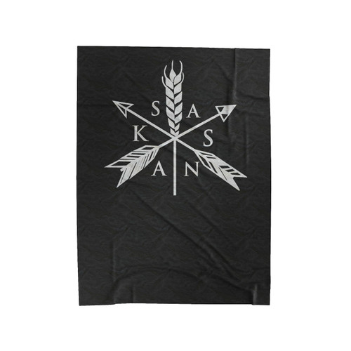 Kansas Wheat Arrows Velveteen Blanket
