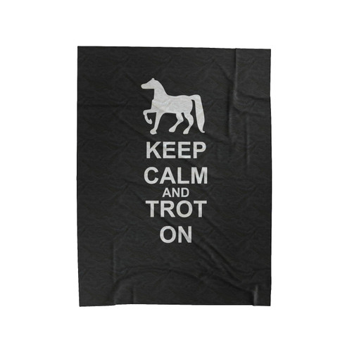 Keep Calm And Trot On Ride Horse Velveteen Blanket