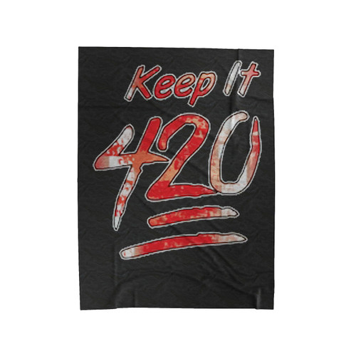 Keep It 420 Marijuana Leaf Velveteen Blanket