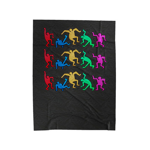 Keith Haring Dancing Figure Velveteen Blanket