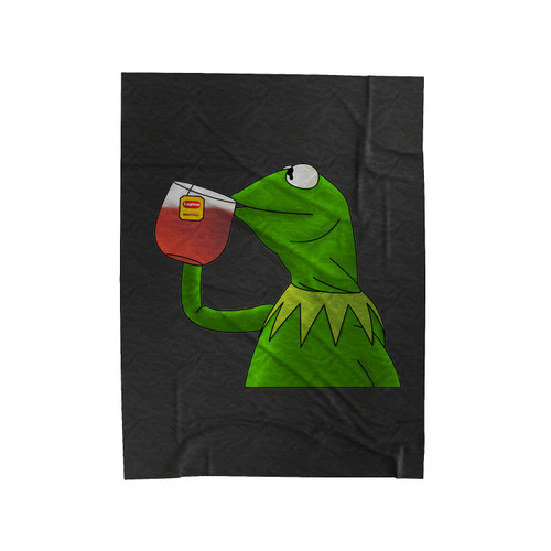 Kermit The Frog Sipping Tea Velveteen Blanket