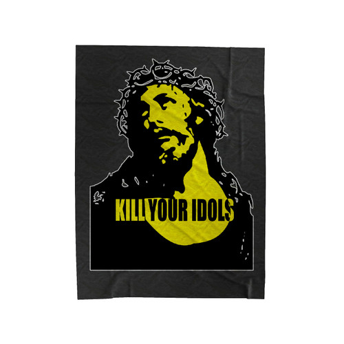 Kill Your Idols Retro Vintage Distressed Velveteen Blanket
