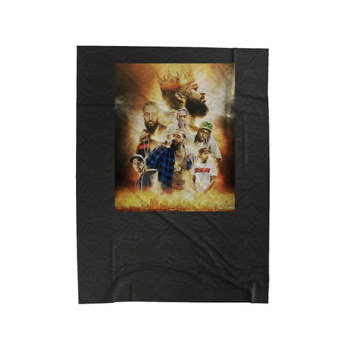 King Nip Nipsey Hussle Black Or White Crenshaw Velveteen Blanket