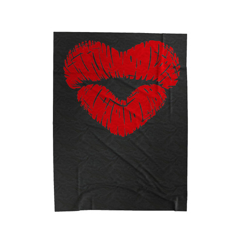 Kiss And Love Valentine Velveteen Blanket