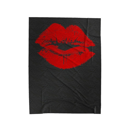 Kiss Lipstick Velveteen Blanket