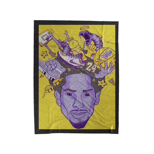 Kobe Bryant Tribute Illustration Velveteen Blanket