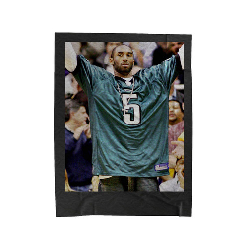 Kobe Bryant Wearing Philadelphia Eagles Jersey Velveteen Blanket